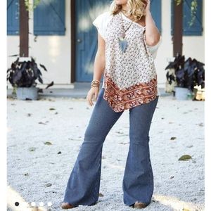 Striped Blue Flared Pants